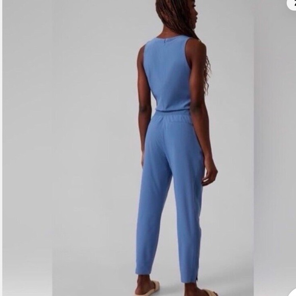 NWT Athleta Brooklyn Jumpsuit Combinasion Brooklyn Blue Size 26 - Picture 2 of 11